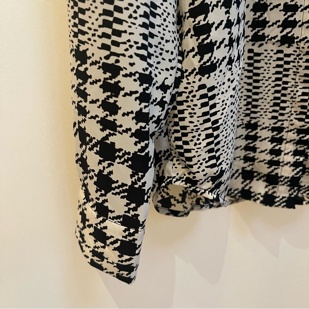 Richard Allan x H&M Patchwork Houndstooth‎ Button-Front Shirt | Size US 2 - Picture 10 of 12